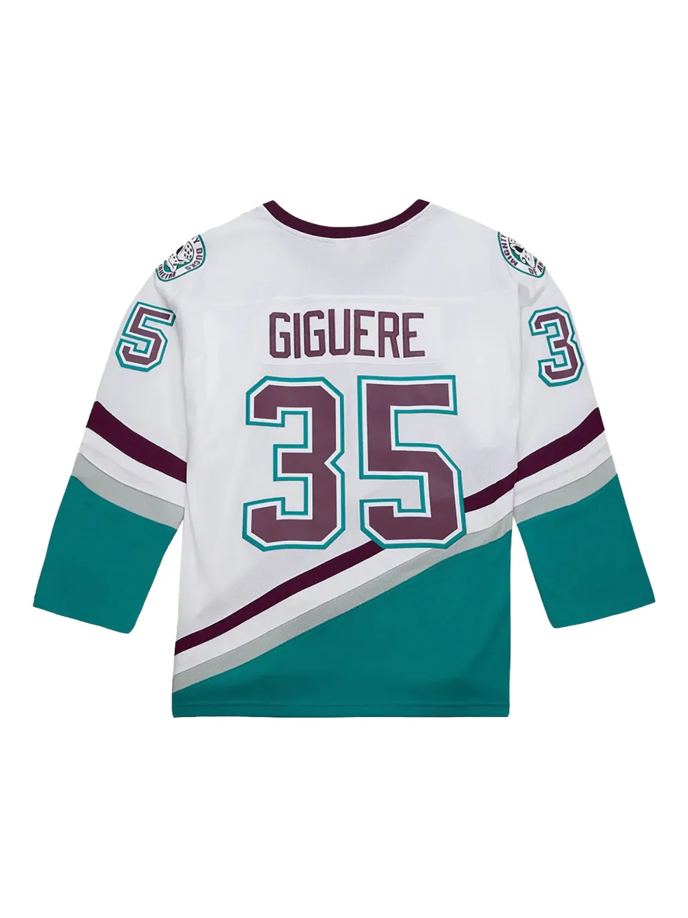 Mitchell & Ness Anaheim Ducks Blue Line White/Teal hockey jersey - Wit