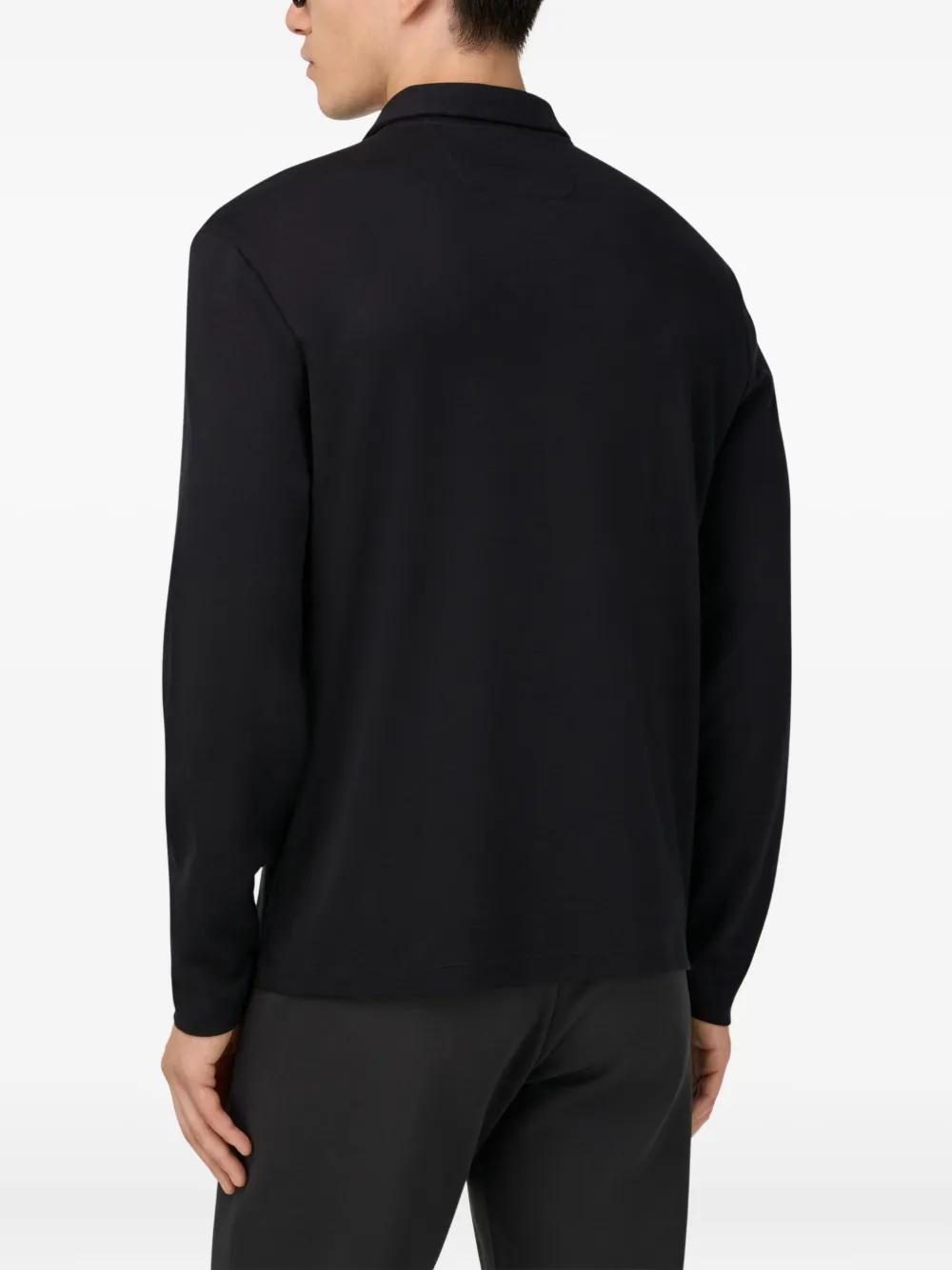 Boggi Milano Pima Cotton Interlock Polo Shirt In Black