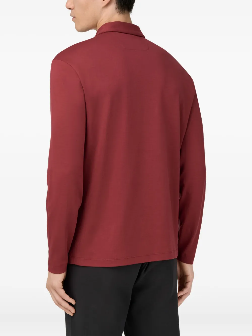 Boggi Milano Poloshirt met knoopsluiting en lange mouwen Rood