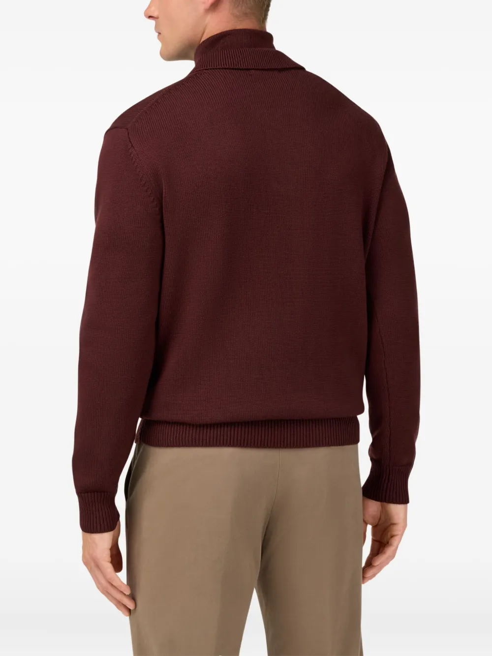 Boggi Milano Wollen trui met polokraag Rood