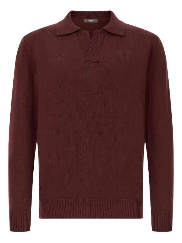 Boggi Milano polo-neck Wool Sweater Red FARFETCH IN