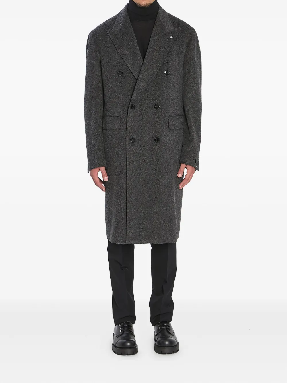 Tagliatore Pino Lerario Double-breasted Coat In Gray