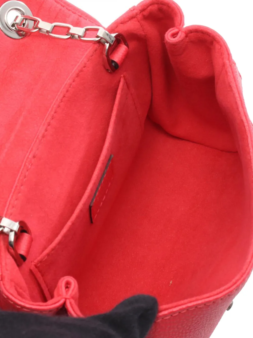 Pre-owned Louis Vuitton 2016 Monogram Empreinte Saint Germain Bb Crossbody Bag In Red