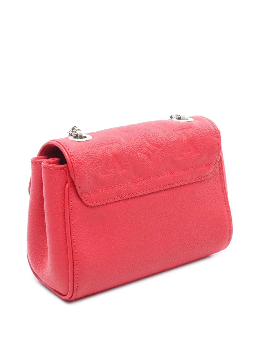 Pre-owned Louis Vuitton 2016 Monogram Empreinte Saint Germain Bb Crossbody Bag In Red