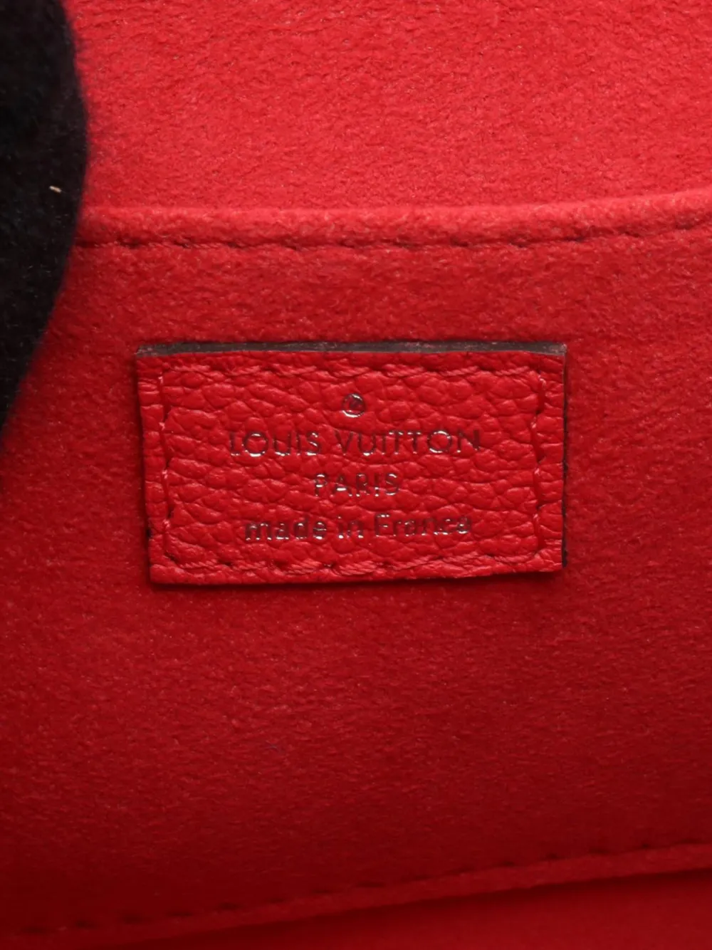 Pre-owned Louis Vuitton 2016 Monogram Empreinte Saint Germain Bb Crossbody Bag In Red
