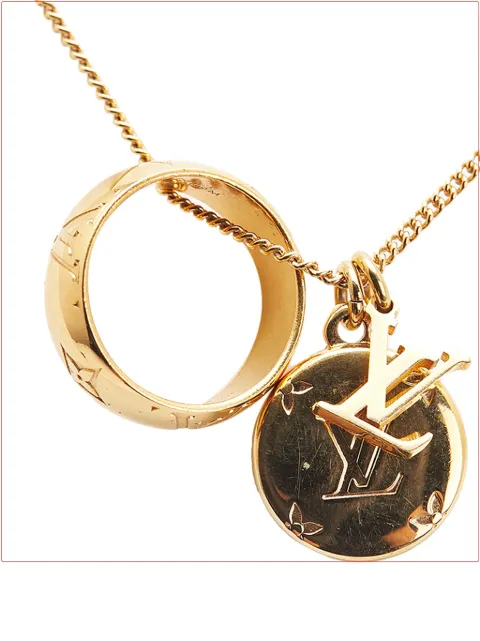 Louis Vuitton Pre-Owned 2023 Gold Plated Monogram Charms Necklace costume necklace