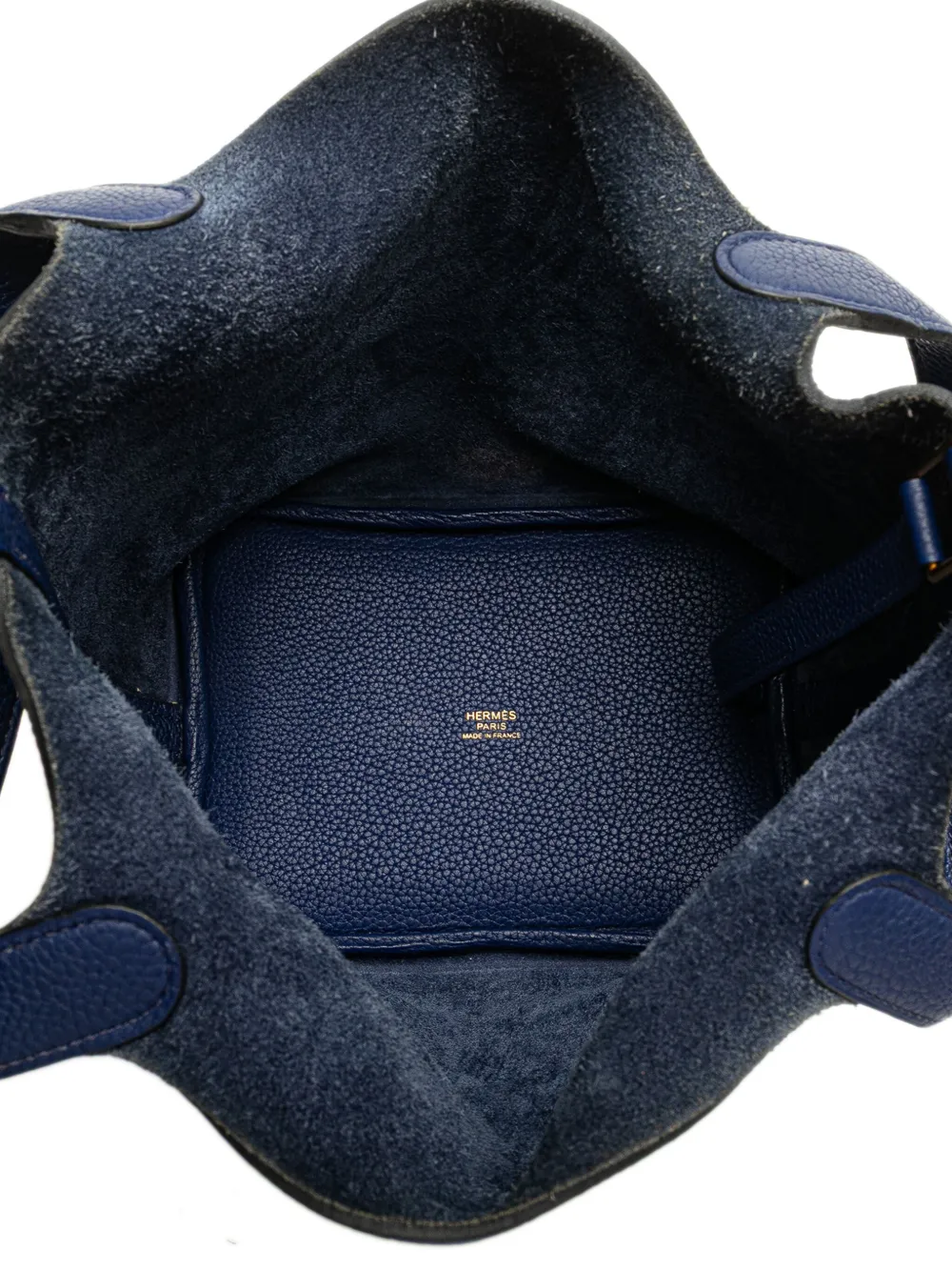 Pre-owned Hermes 2018 Clemence Picotin Lock 18 Handbag In Blue