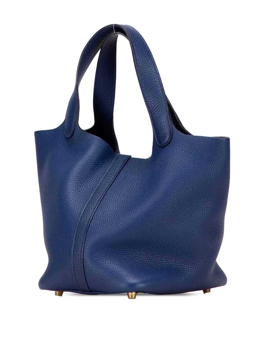 Pre-owned Hermes 2018 Clemence Picotin Lock 18 Handbag In Blue