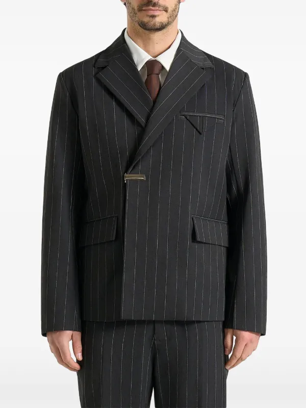 Manière De Voir Gaston Double Breasted Pinstripe Suit Jacket
