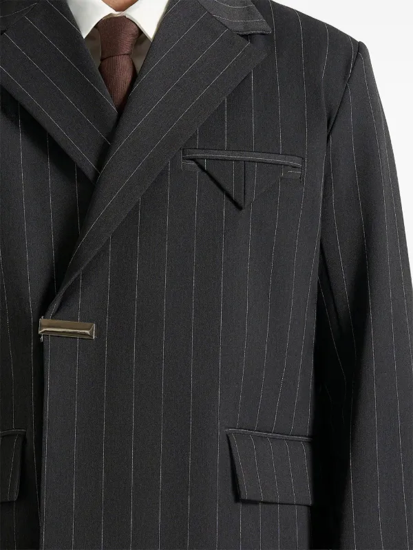 Manière De Voir Gaston Double Breasted Pinstripe Suit Jacket