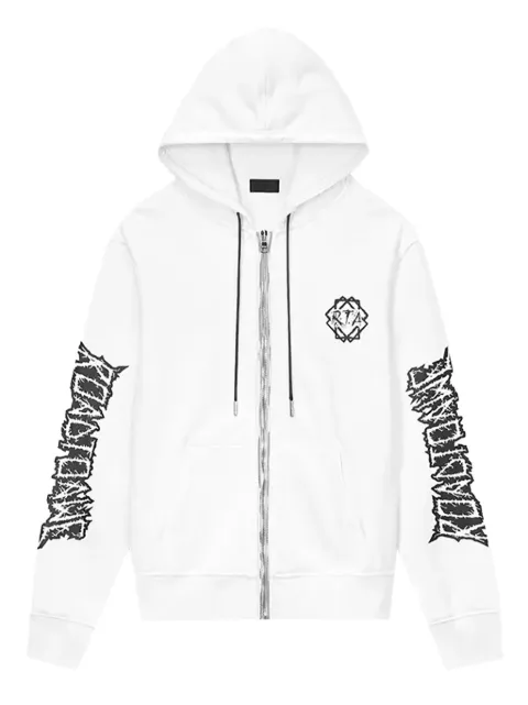 RTA  Floyd "White Metal Road To Awe"  zip-up hoodie