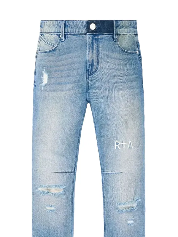 RTA Bryant Distressed Bootcut Jeans Blue FARFETCH HK