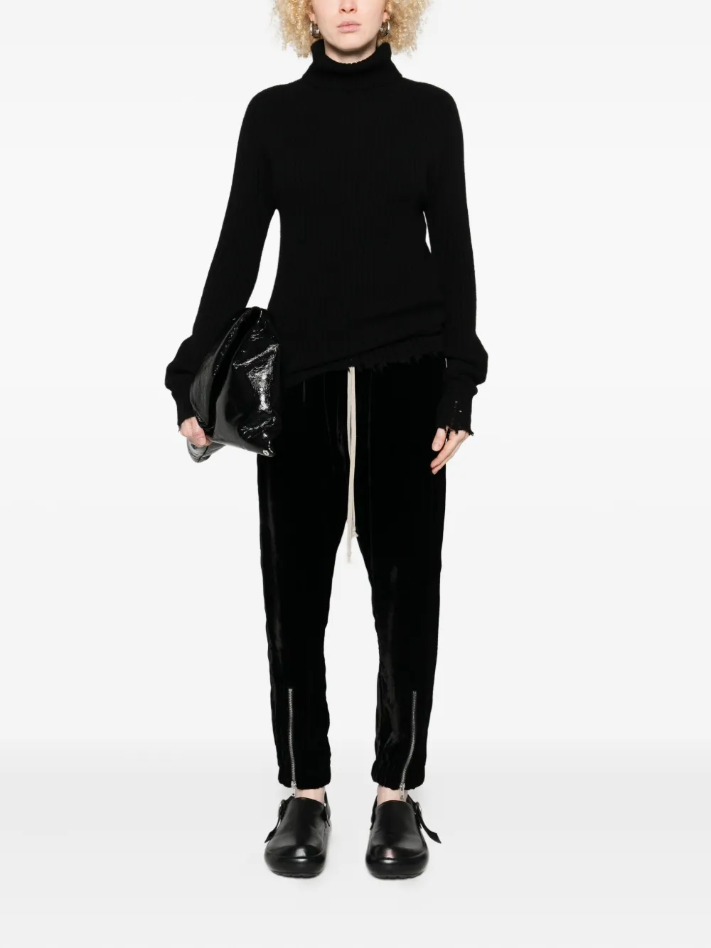 Uma Wang roll-neck frayed-edge sweater | Knitted Sweaters | Image 2