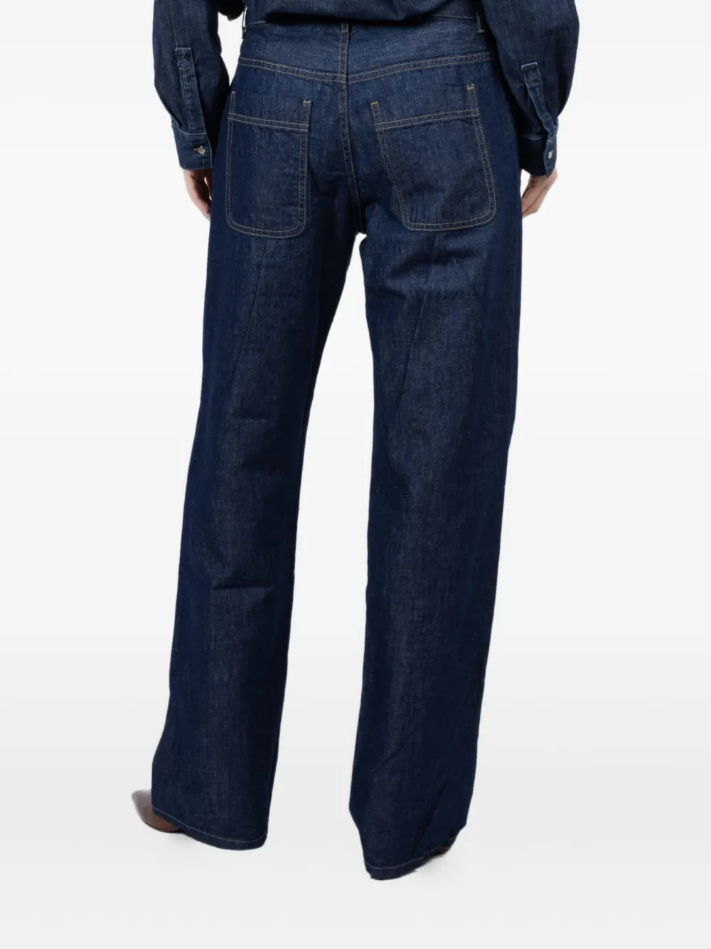Twp High-waisted Wide-leg Jeans In Blue