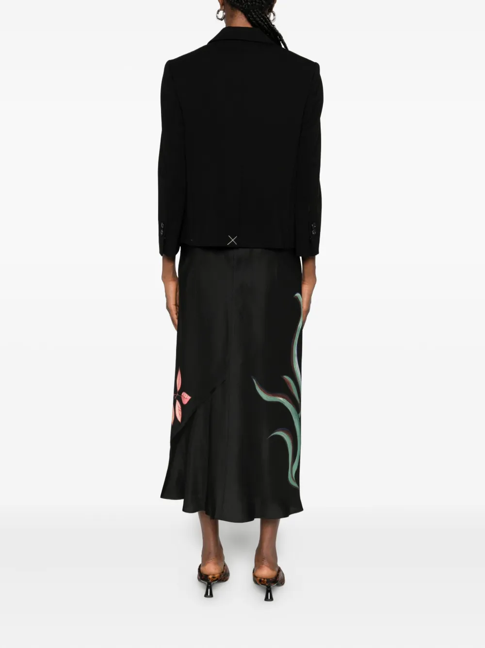 Dorothee Schumacher Cropped Blazer In Punto Milano In Black