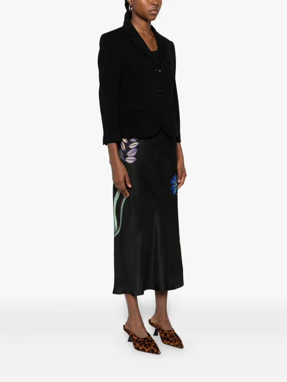 Dorothee Schumacher Cropped Blazer In Punto Milano In Black