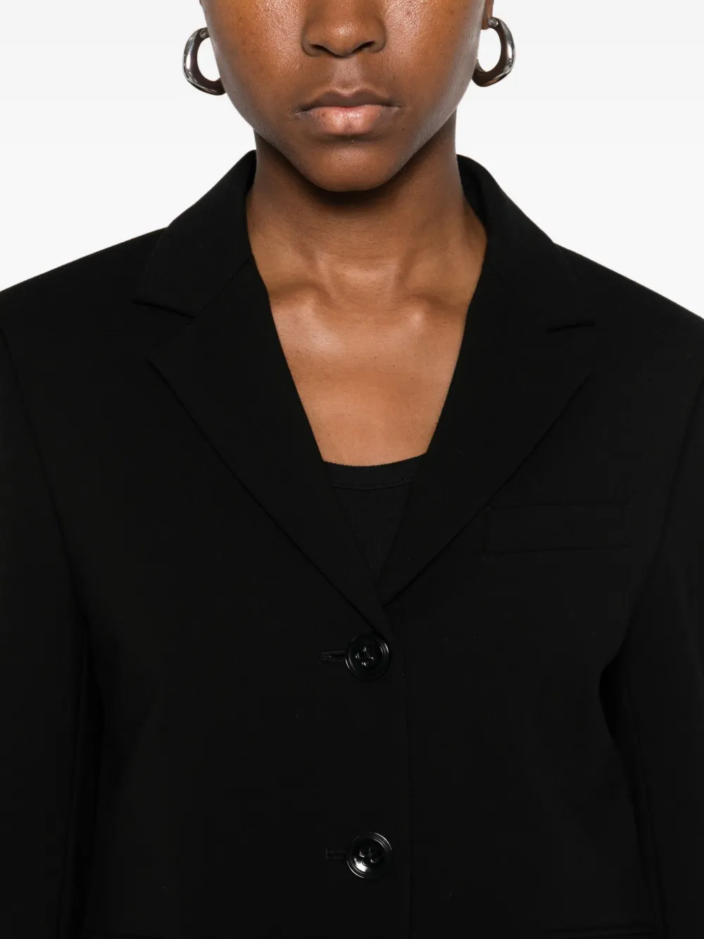 Dorothee Schumacher Cropped Blazer In Punto Milano In Black