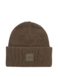 The North Face Urban Patch ribbed beanie hat - Brown