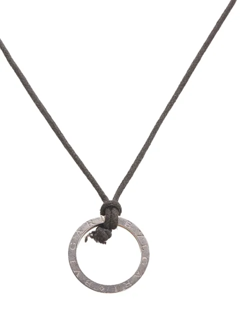 Bvlgari Pre-Owned 2009-2020 Silver Plated Save the Children Pendant Cord Necklace costume necklace
