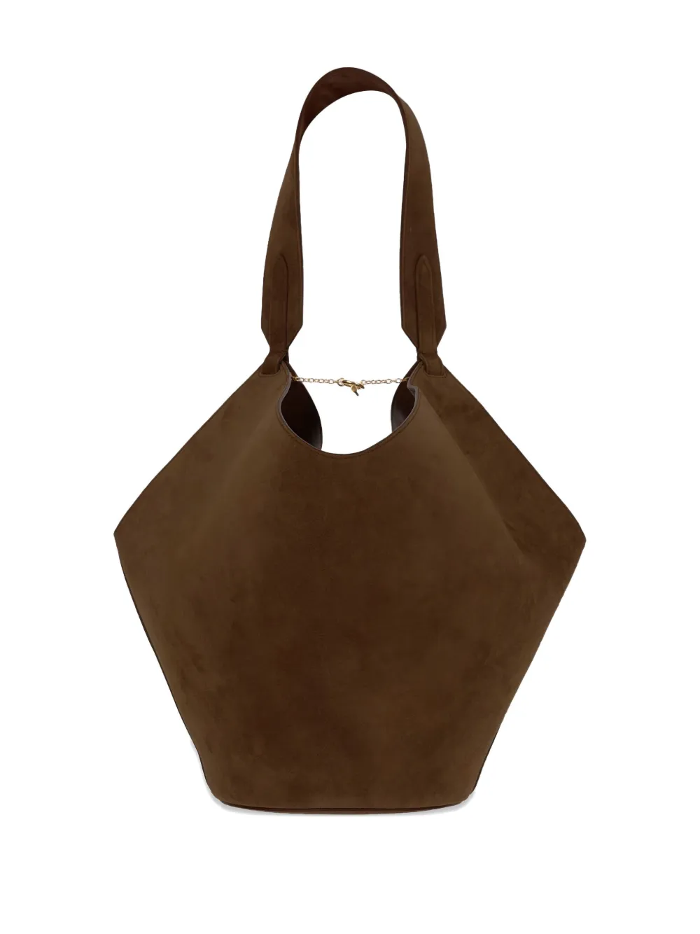 Khaite Suede Shoulder Bag In Brown