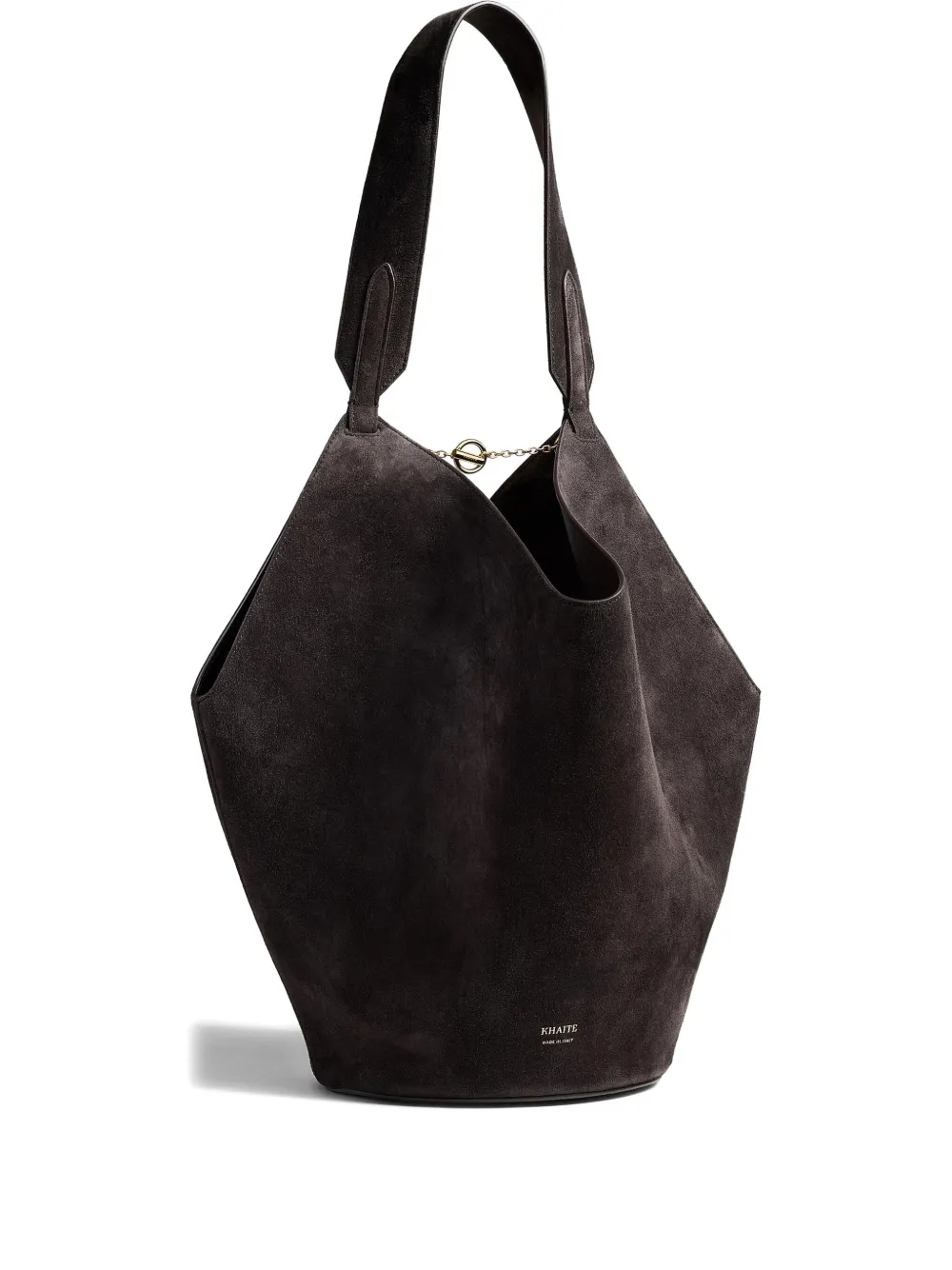 KHAITE suede shoulder bag - Marrone
