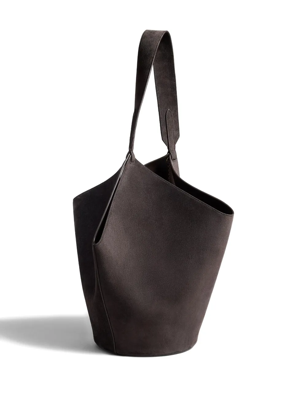 KHAITE Suède schoudertas Bruin