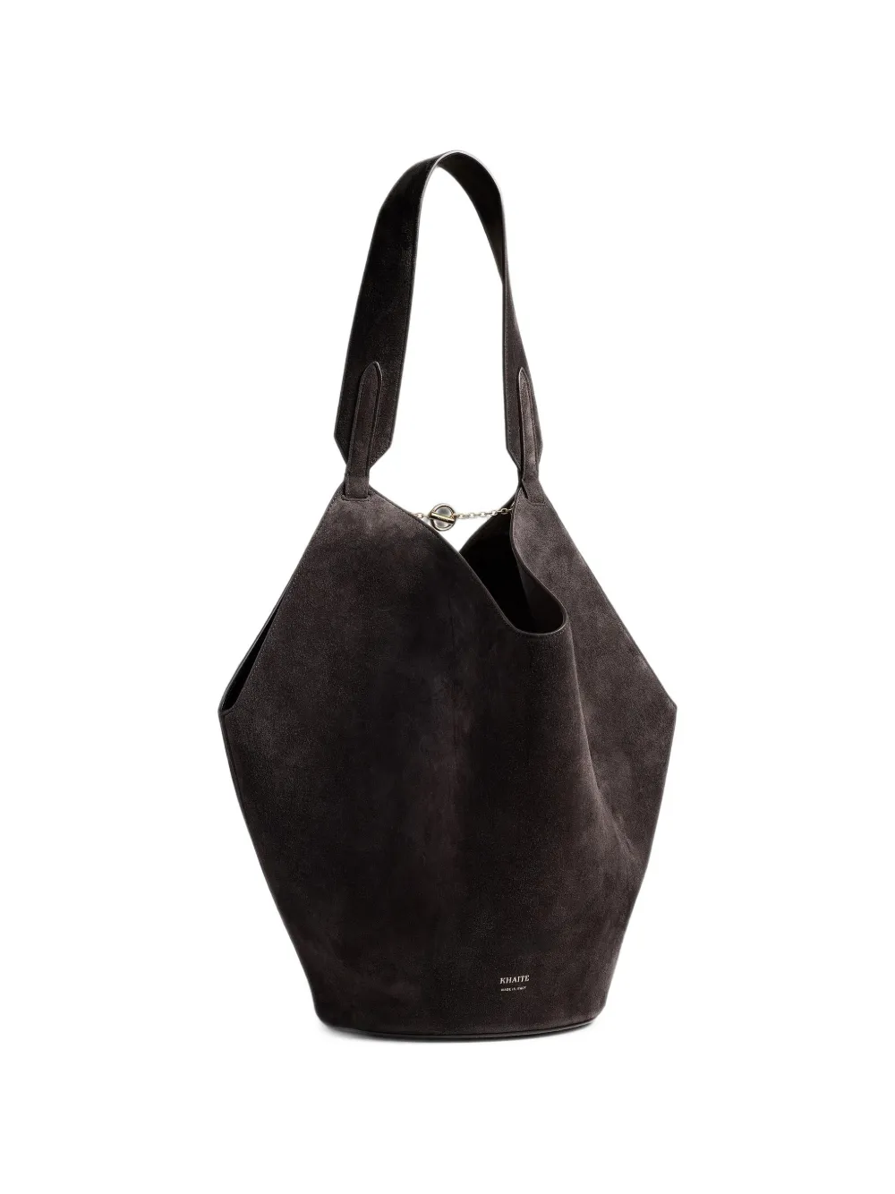 KHAITE suede shoulder bag - Marrone