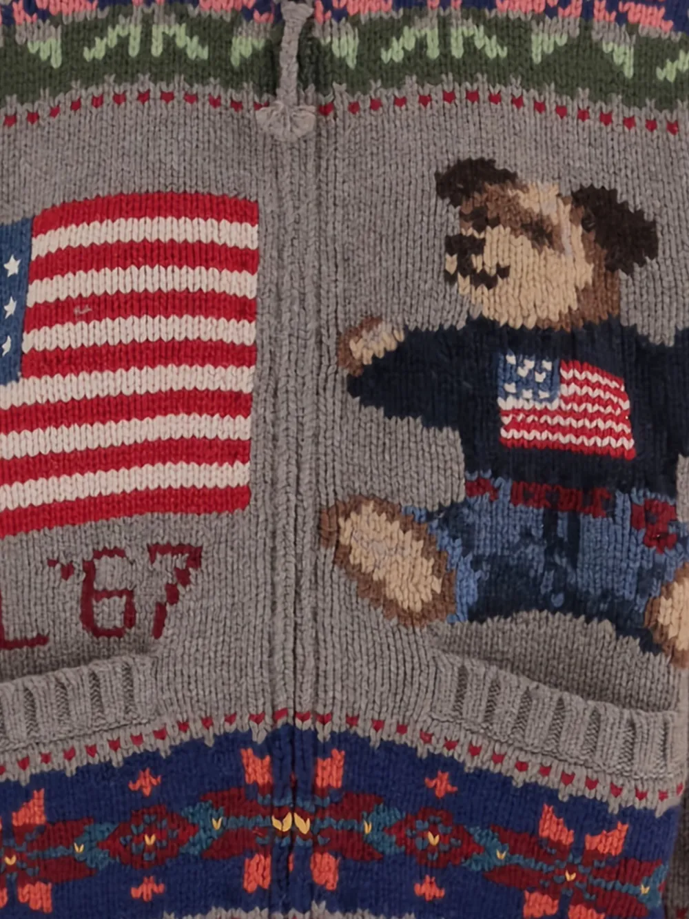 Polo Ralph Lauren Wool Zip-up Sweater In Multi