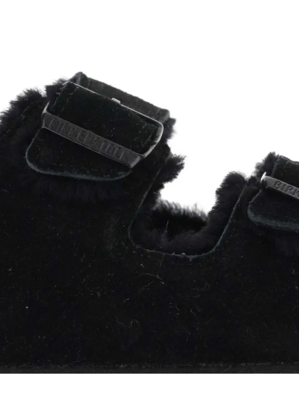 Birkenstock Suede Arizona Sandals With Shearling Inner In Black