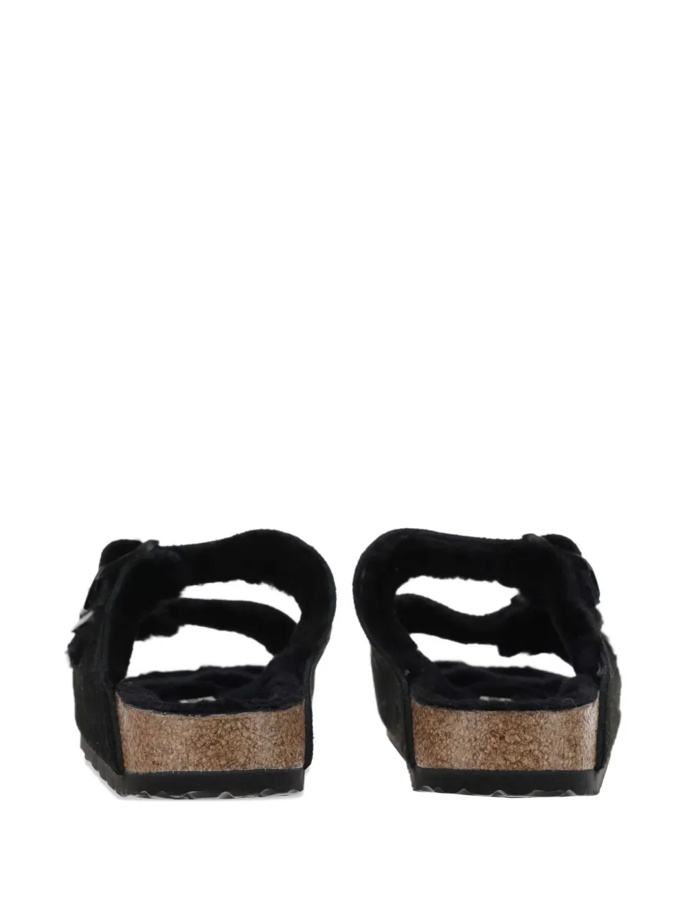 Birkenstock Suede Arizona Sandals With Shearling Inner In Black