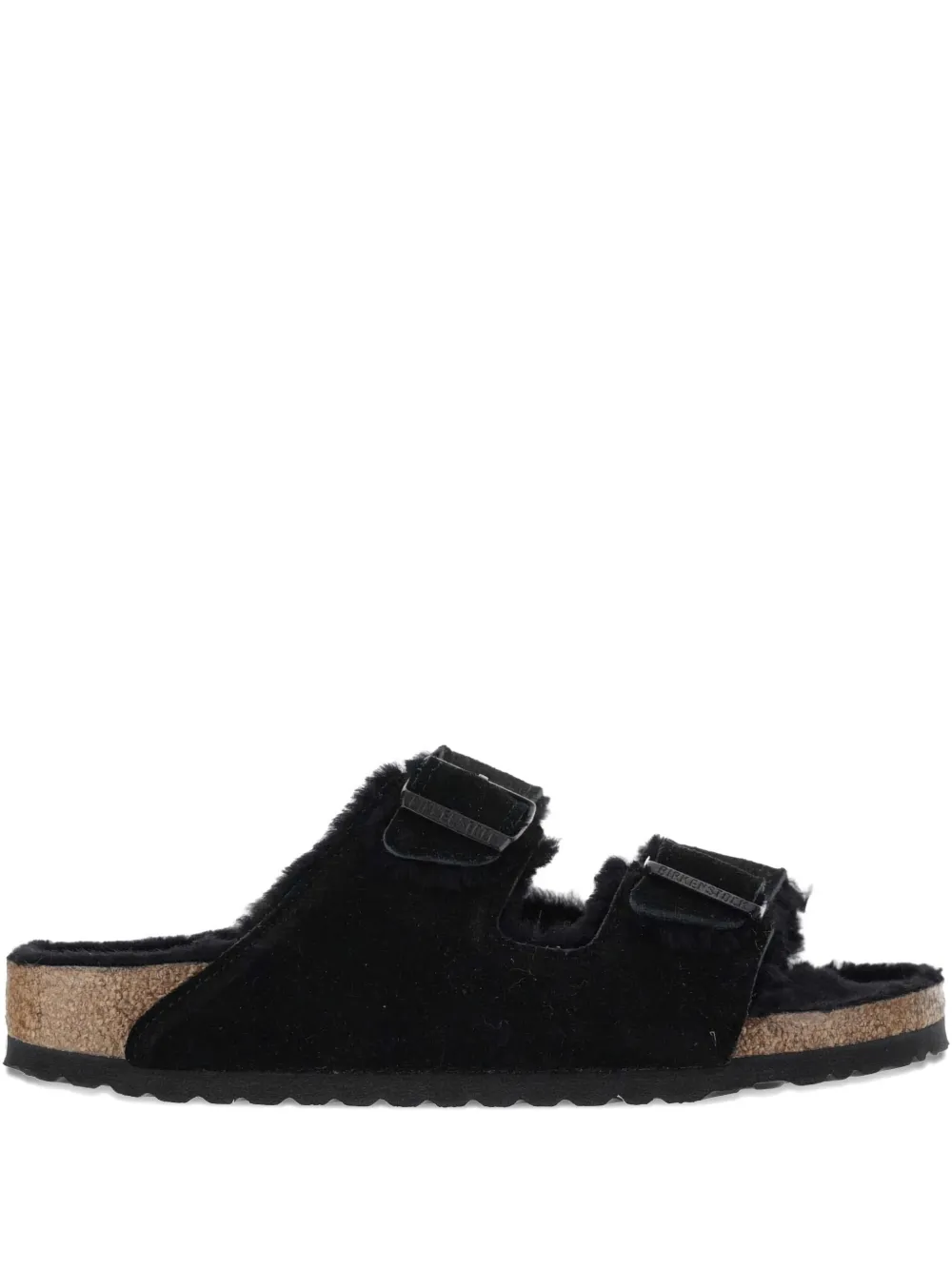 Birkenstock suede flat sandals Black