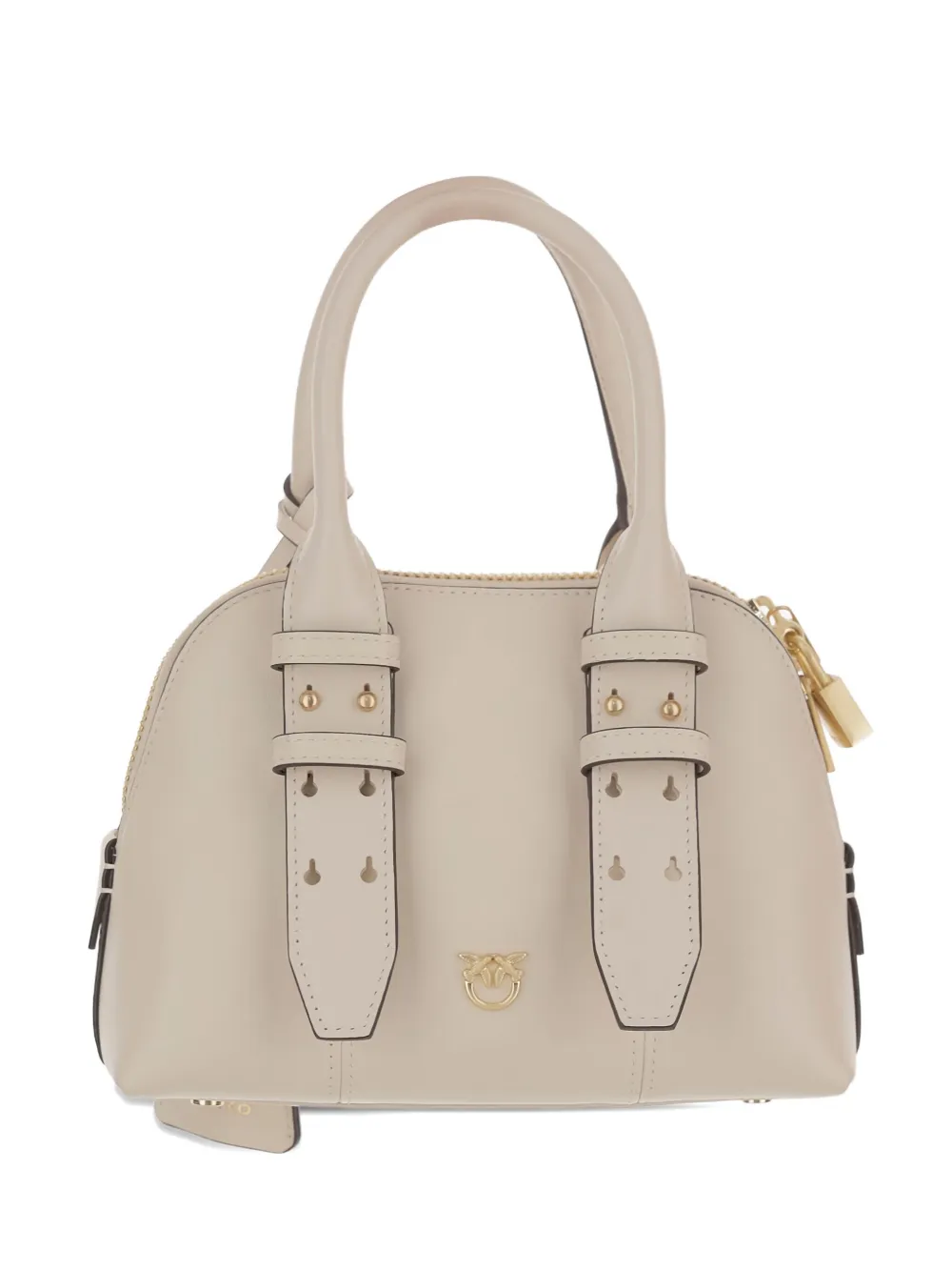 Pinko Mini Escape Leather Handbag In White
