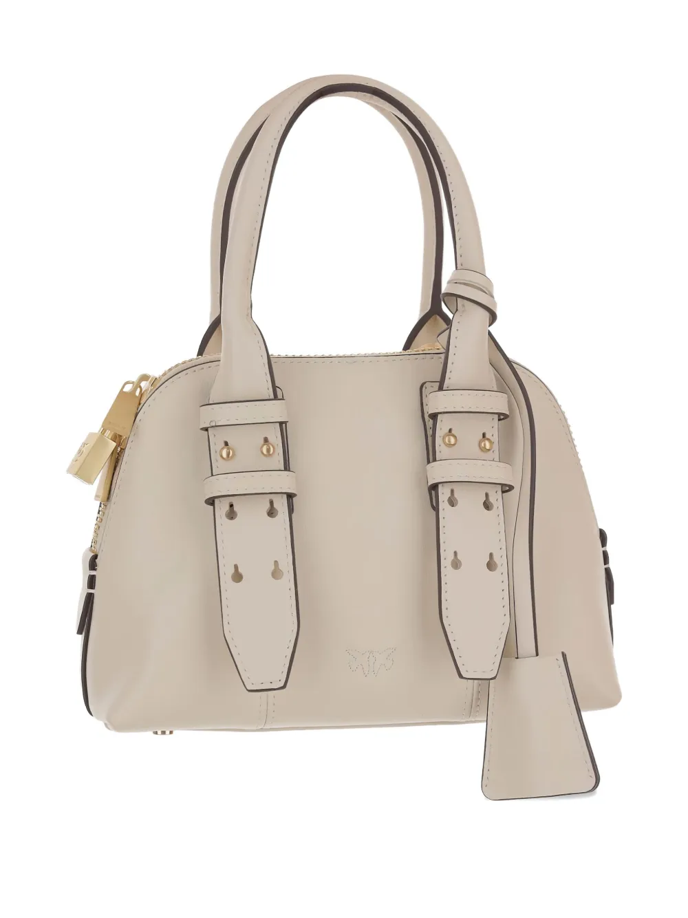 Pinko Mini Escape Leather Handbag In White