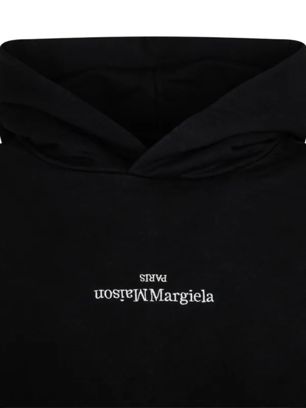 Maison Margiela logo-print Hoodie | Black | FARFETCH