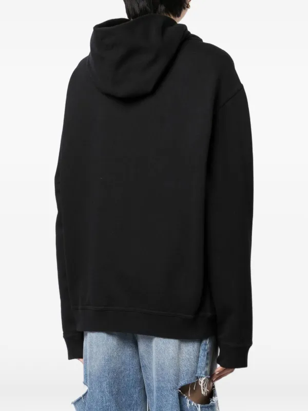 Maison Margiela logo-print Hoodie | Black | FARFETCH