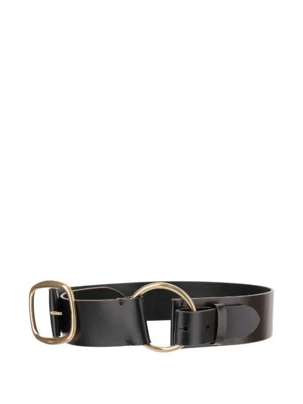 Chloé ラウンドバックル レザーベルト | ブラック | FARFETCH JP