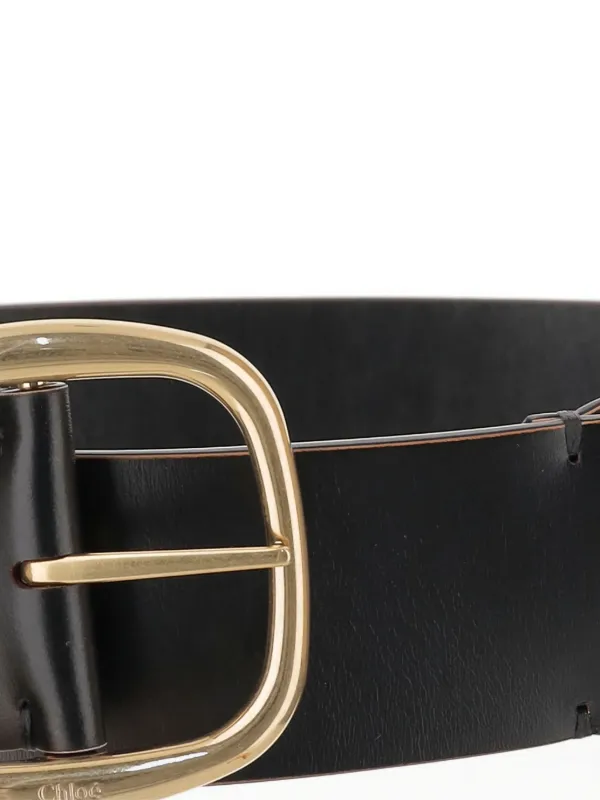 Chloé ラウンドバックル レザーベルト | ブラック | FARFETCH JP