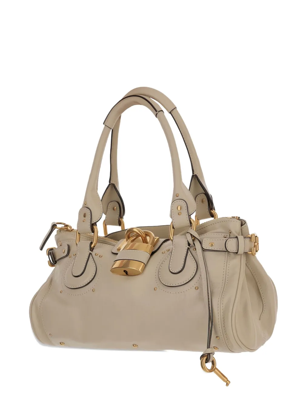 Chloé padlock studded shoulder bag - Toni neutri