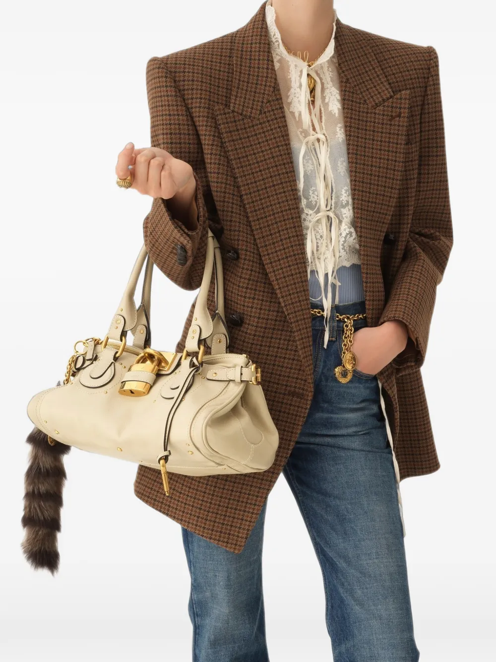 Chloé Paddington leren tas Beige