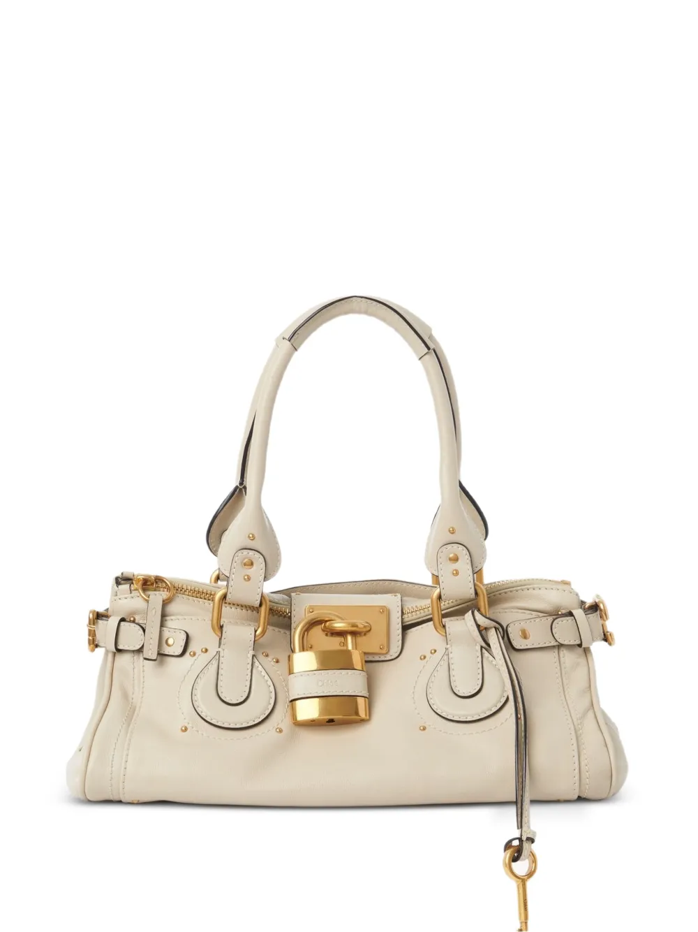 Chloé padlock studded shoulder bag - Toni neutri