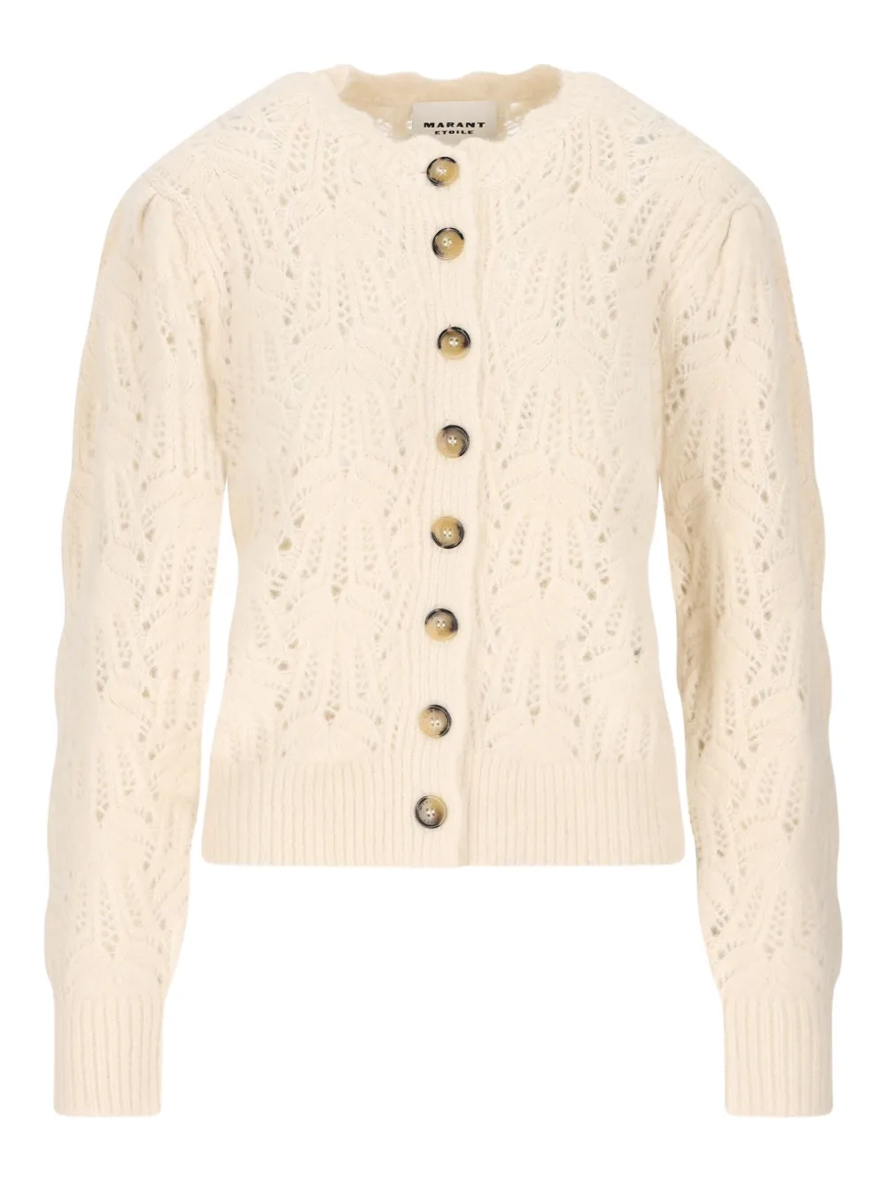 ISABEL MARANT button-detailed lace-knit cardigan | Neutrals | Image 1