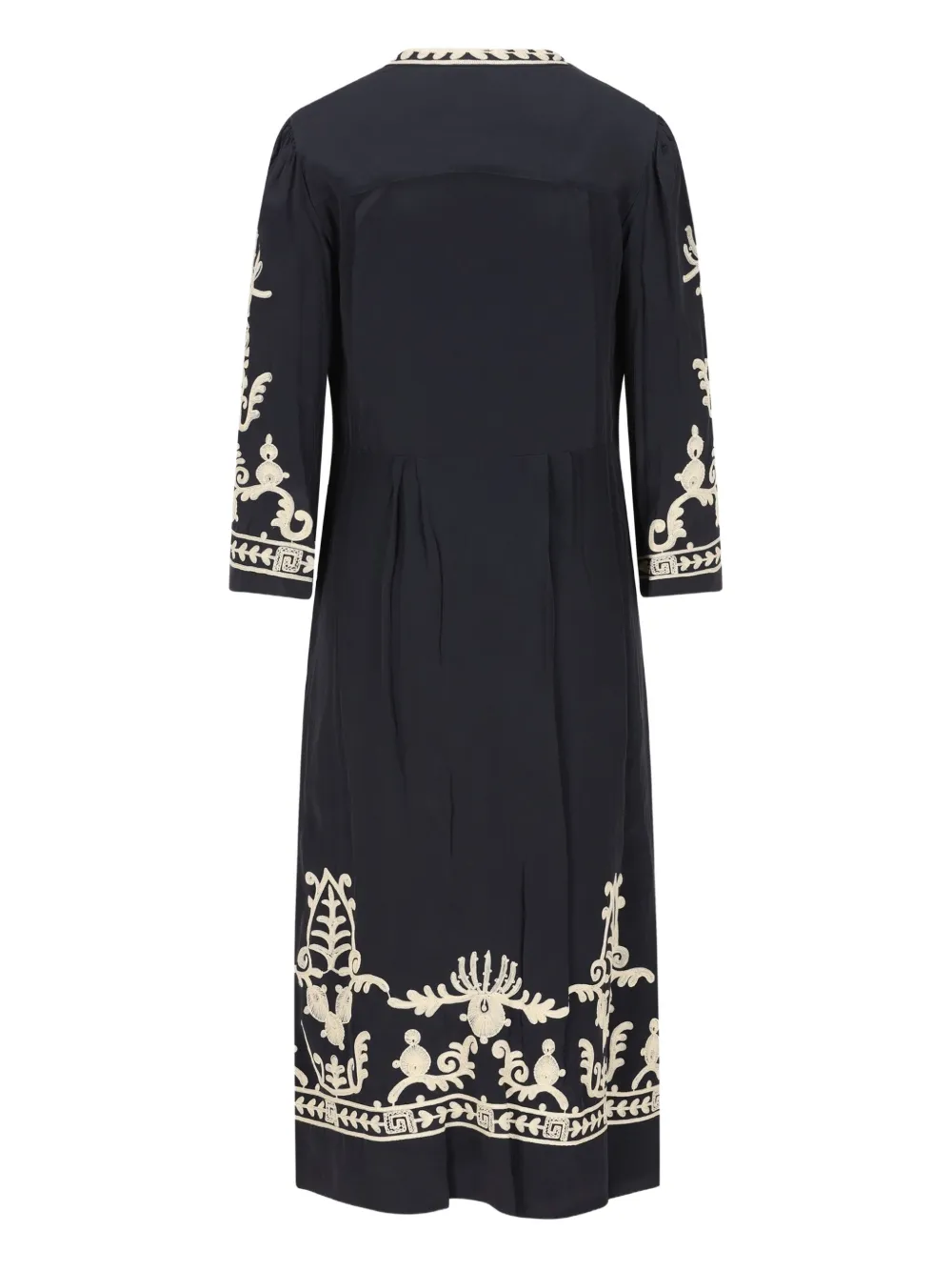 ISABEL MARANT embroidered three-quarter sleeve dress - Zwart