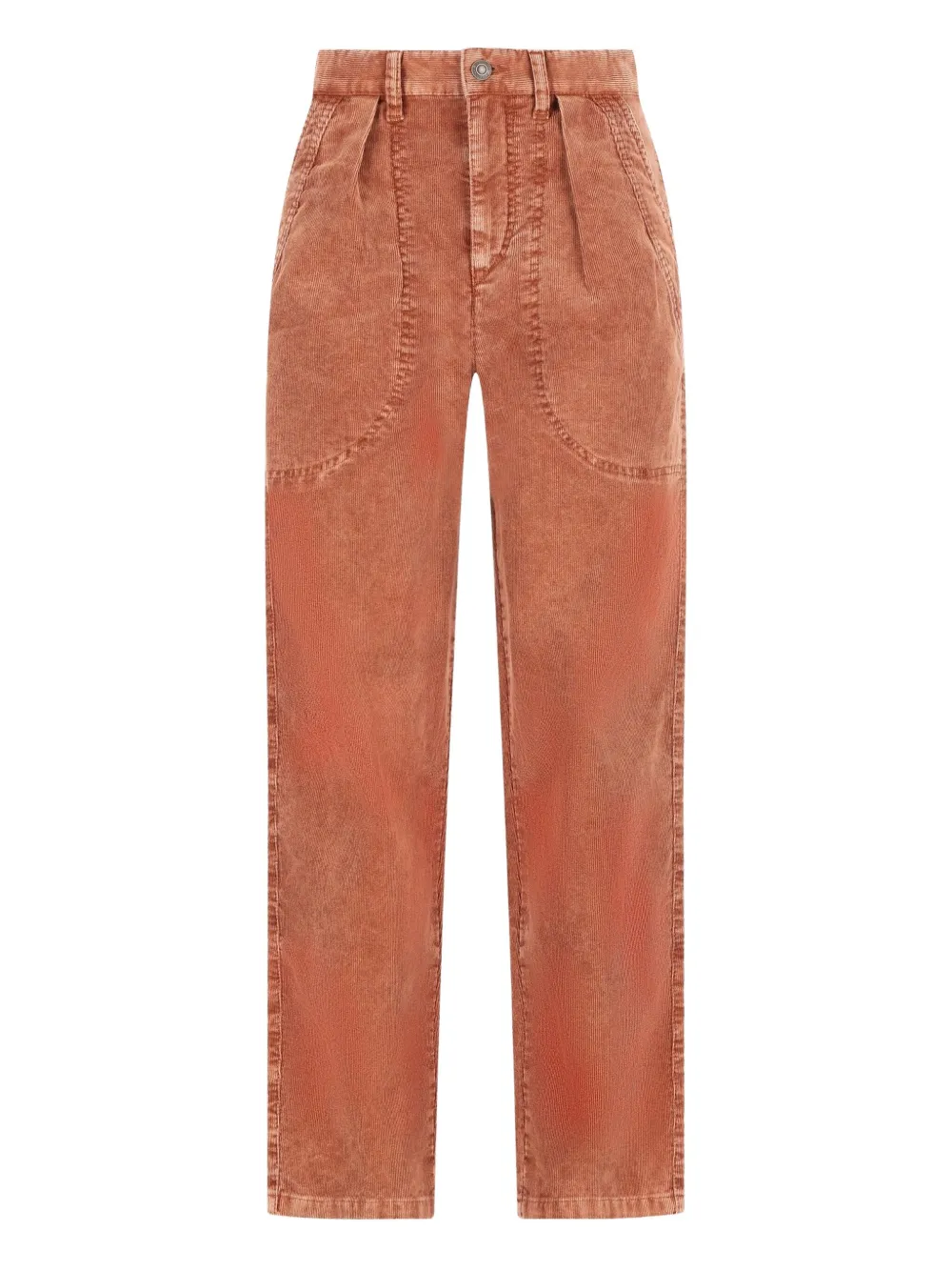 Isabel Marant Onyta Pleated Pocket Trousers In Brown