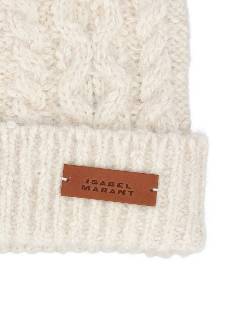Isabel Marant Cable-knit Beanie In Neutral