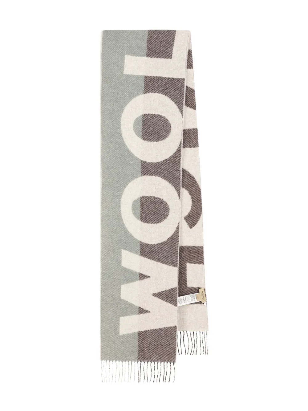 Woolrich logo fringed scarf | Brown | Image 1