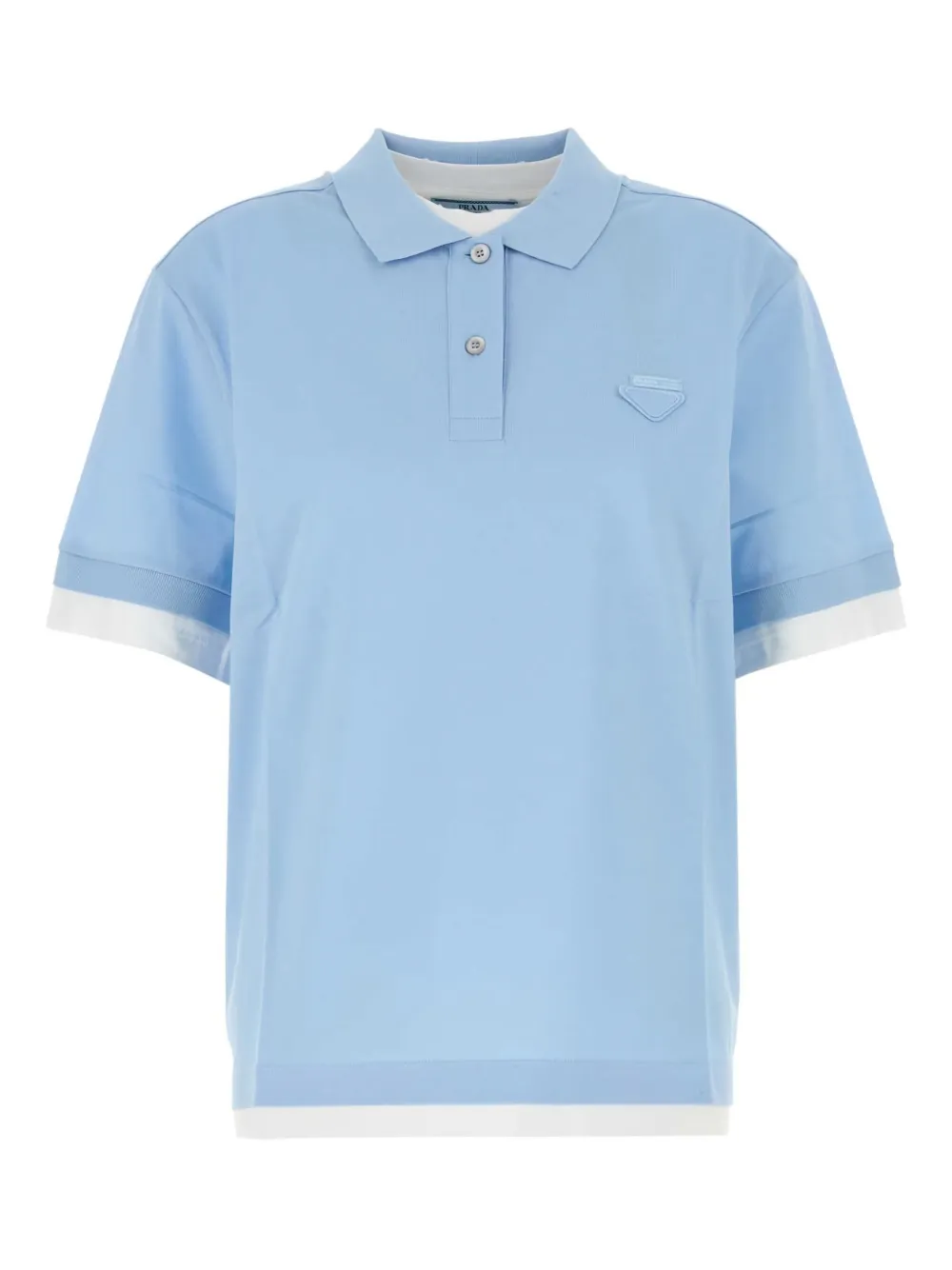 Prada piquet cotton polo shirt - Blu