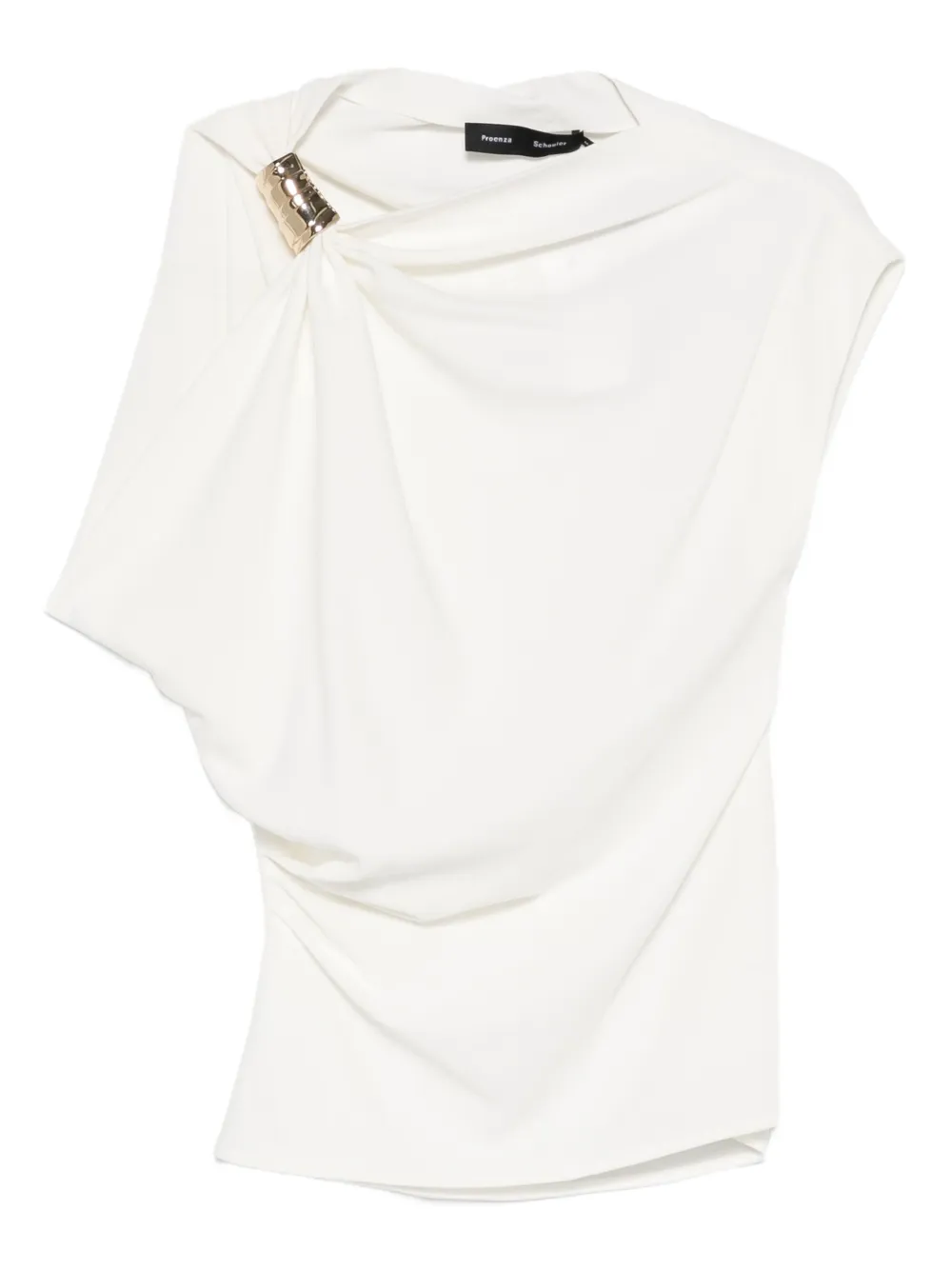 Proenza Schouler بلوزة مزينة بحلقة وثنيات | أبيض | Image 1