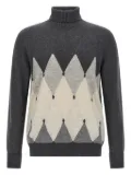 Ballantyne argyle-pattern turtleneck sweater - Grey