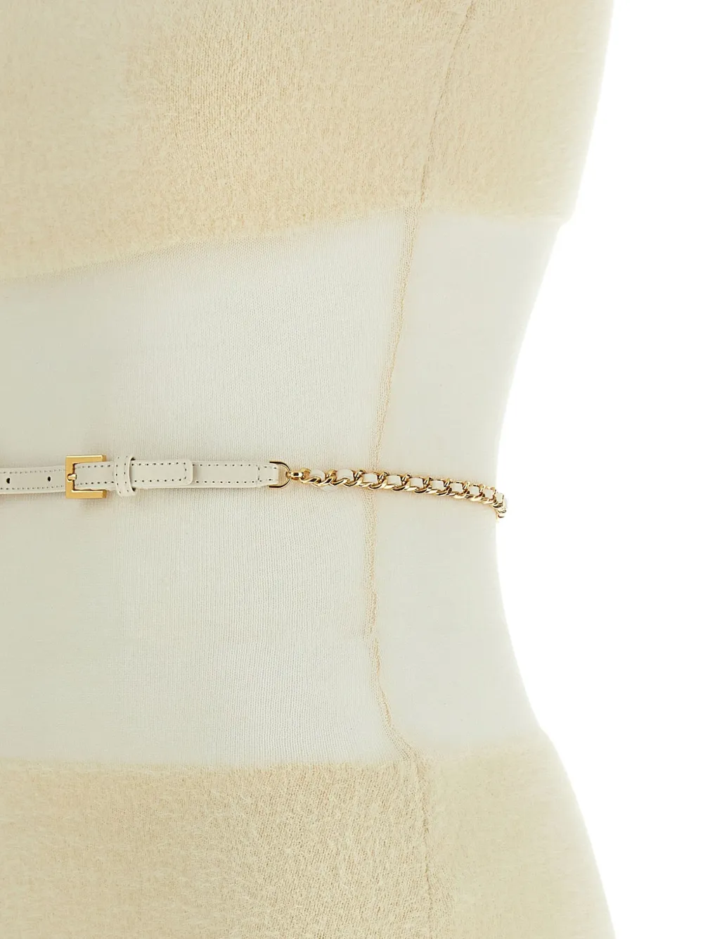 Elisabetta Franchi Turtleneck Sleeveless Dress Open Back In White