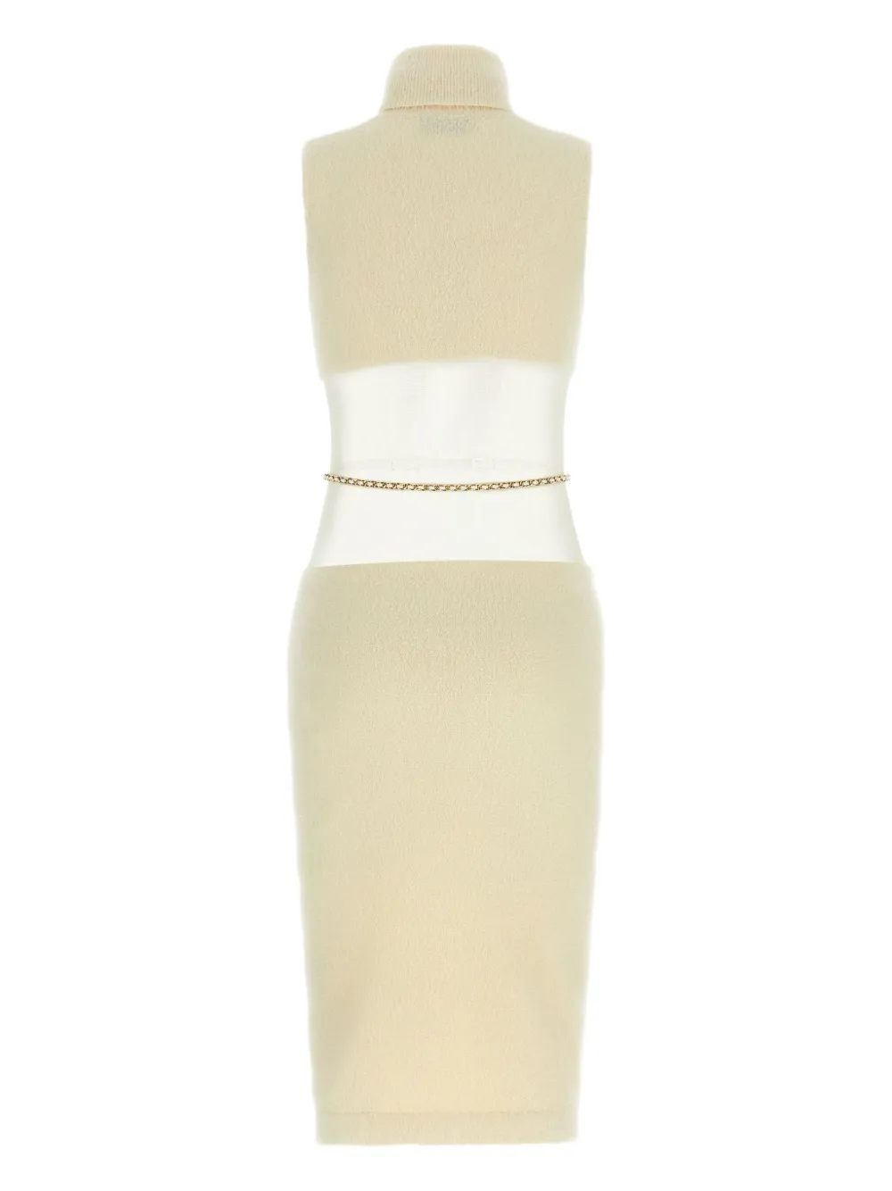 Elisabetta Franchi turtleneck midi dress - Wit